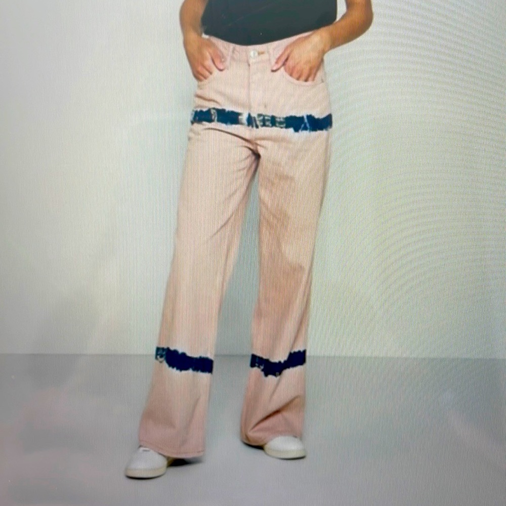 BDG pink tie dye puddle jeans NWOT